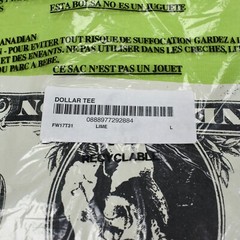 NWT Supreme FW17 Dollar Bill Logo T-Shirt Tee Lime Green SEALED Mens L AUTHENTIC