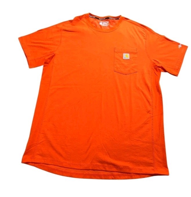 Carhartt Mens Force Enhanced Short Sleeve T-Shirt Bright Orange Hunting Sz L