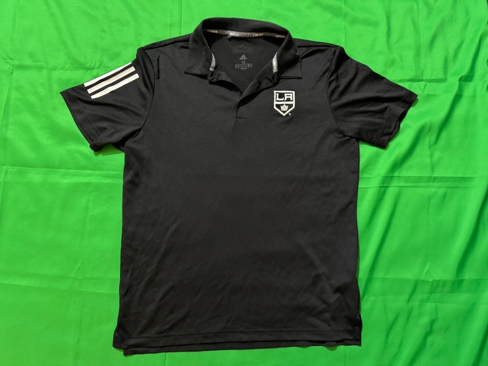 Los Angeles Kings Adidas Climate NHL Pro Collection Polo T Shirt Medium Black
