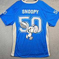 Snoopy Peanuts Football NFL Jersey Shirt Mens XL Blue Charlie Brown 50 NWT