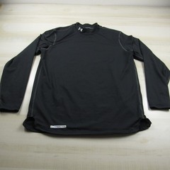 Under Armour Shirt Mens Large Black Fitted Mock Cold Gear Fleece Long Sleeve