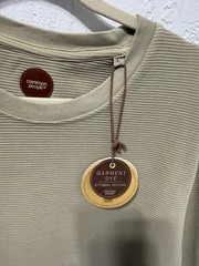 Common People Men Olive Textured T-Shirt Fine Striped Texture Size L New