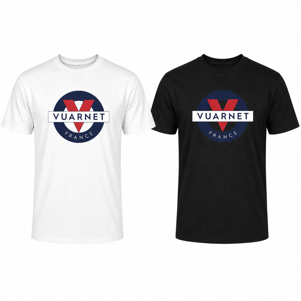Vuarnet France Logo T-Shirt Men’s White & Black Graphic Tee Size S-5XL