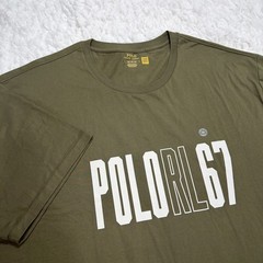 Polo Ralph Lauren Mens T-Shirt Size 4XB Big Tall Olive Green Graphic RL67 New!!