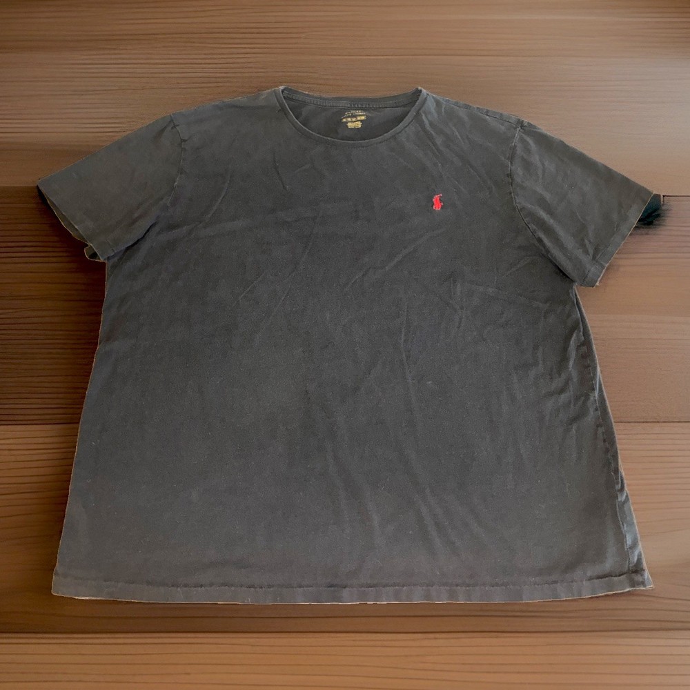 Polo Ralph Lauren Black T-shirt Mens XL Red Pony Logo Short Sleeve