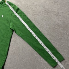 Apple Employee Long Sleeve T-Shirt Men L Green 100% Recycled Cotton Apple Logo