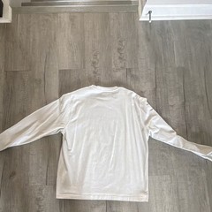Stussy Men’s Beige Graphic Logo Crew Neck Long Sleeve Cotton Knit Tee L
