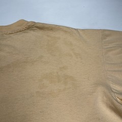 Vtg 90s Chesapeake Bay Virginia Anvil Mens Shirt L Beige Dock Nature Scene USA