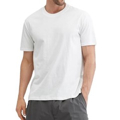 RN-166143 MEN’S ROUND NECK SOLID COLOR CLASSIC SHORT SLEEVED T-SHIRT WHITE L