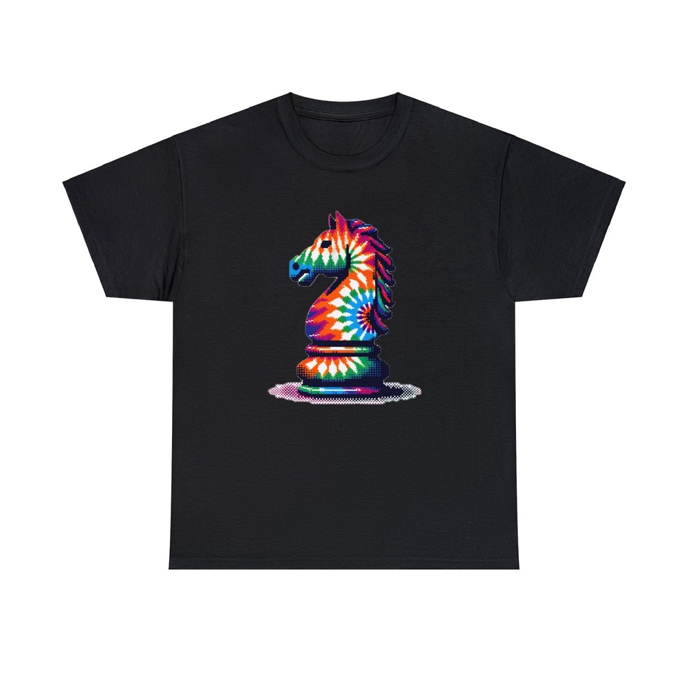 Unisex Vintage Style T Shirt Retro Knight Tie-Dye Chess Piece Chess Retro Pixel