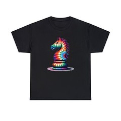 Unisex Vintage Style T Shirt Retro Knight Tie-Dye Chess Piece Chess Retro Pixel