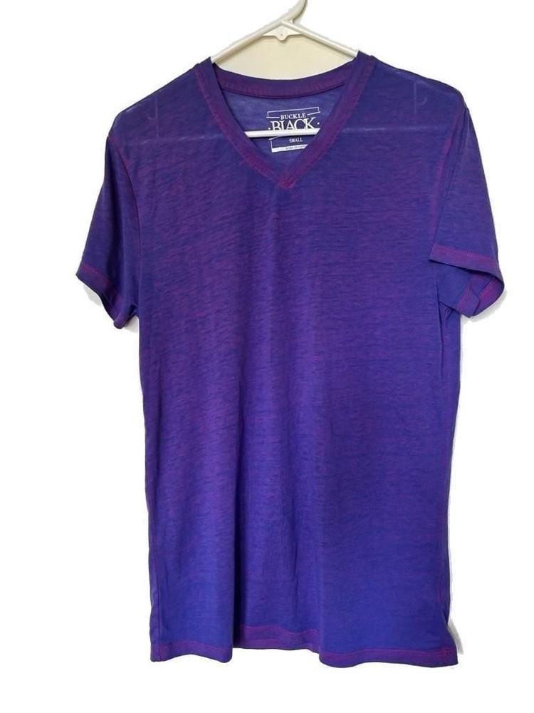 Buckle Black Men’s Purple Marled Short Sleeve V-Neck T-Shirt