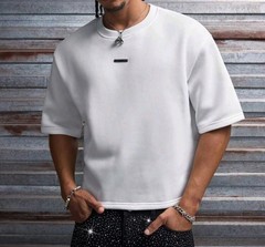 New Men Luxury Diamond Cross Rhinestones White T-Shirt High Quality