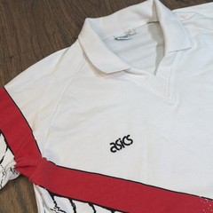 Vintage ASICS Shirt Mens L 90s V Neck Volleyball Tennis Net Long Sleeve Collar