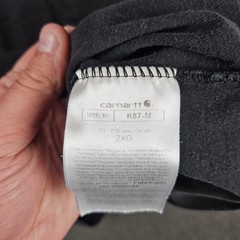 Carhartt Mens K87 Pocket T-Shirt Black Loose Fit Heavyweight Cotton 2XL