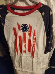 Matco Tools Stars Baseball Tee Shirt Size M Flag Red White Blue