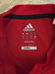 Adidas Men’s T-Shirt Size Medium (M) Red 3 Stripes Short Sleeve Climalite