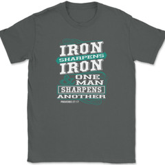 Iron Sharpens Iron T-Shirt Christian Worship Praise Jesus God Bible Tee