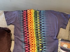 Liquid Blue Shirt Mens XL Gorgeous Rainbow Color Stripe Tie Dye New From Sphere
