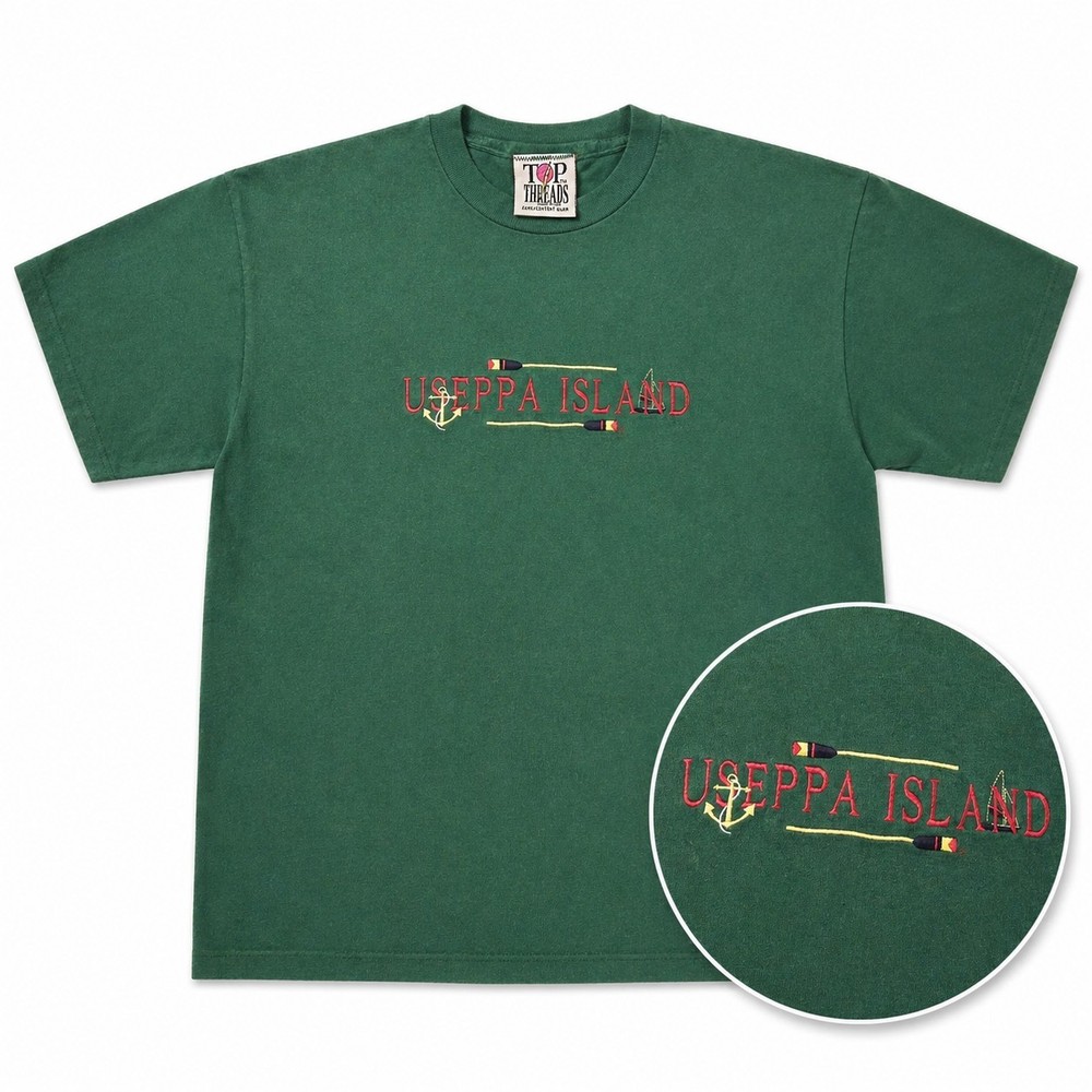 Vintage Useppa Island T-Shirt Men’s XL Green Top Threads Single Stitch USA Made