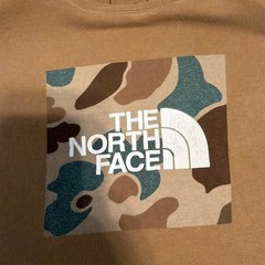 The North Face Men’s Box Logo Camo T-Shirt Large Brown Cotton Short Sleeve Flaw