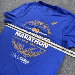 Asics Los Angeles Marathon 40 Years Running T-Shirt Blue Small