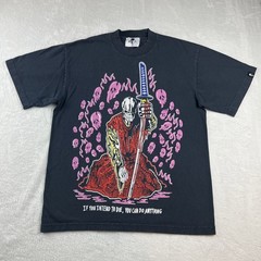 Warren Lotas Pink Skull Puff Print T Shirt Size Small Distressed USA Made