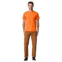 Men’s DryBlend Workwear T-Shirts with Pocket, 2-Pack Shirt, Safety Orange, Large