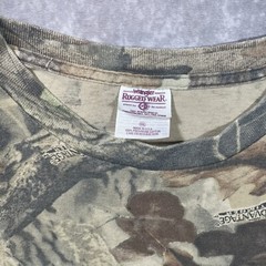 Vintage Wrangler Rugged Wear Mens XXL Advantage Camo Pocket T-Shirt Long Sleeve