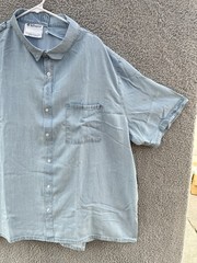 New W/ Tags Silverts Adaptive Clothing Denim Shirt Sz 3XL Open Back Easy On