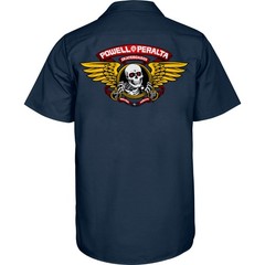 Powell Peralta Skateboards Work Shirt Winged Ripper Navy