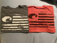 Lot Of 2 Costa Del Mar Graphic Print Logo T-Shirt Men’s Size Medium