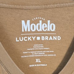 Lucky Brand Modelo Beer Shirt Mens XL Orange Cerveza Mexican Skull Calavera NWT