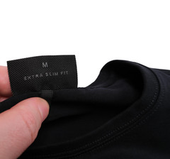 Pierre Cardin T Shirt Size M Extra Slim Fit Black Logo Stretch Cotton Elastane
