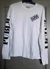 Public Enemy Long Sleeve White Shirt Medium
