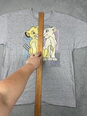 Disney Shirt Mens Large Gray Simba Nala Lion King Graphic Tee Movie Cartoon