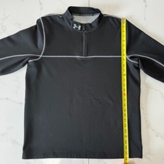 Under Armour Mens 2XL Black Pullover 1/4 Zip Long Sleeve Coldgear 1232672 Logo