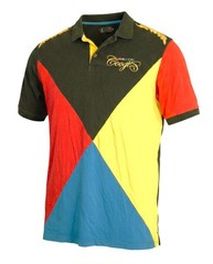 Coogi Australia Vintage Y2K Color Block Graphic Golf Polo Shirt Blue Size 3XL