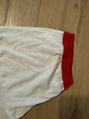 Vintage 80s Single Stitch Ringer T Shirt White Red NEW/OLD Stock Single Stitch