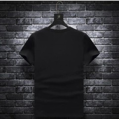 New Men Luxury Rhinestones Gothic Fashion Skull Black White T-Shirt High Quality