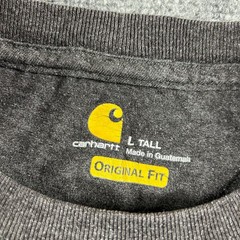 Carhartt Long Sleeve T-Shirt Mens L Tall Gray Orange Logo Graphic Workwear