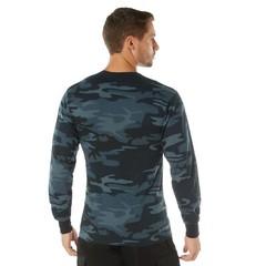 Men’s Midnight Blue Camo Long Sleeve T-Shirt – Rothco Camo Poly/Cotton Tee 3637