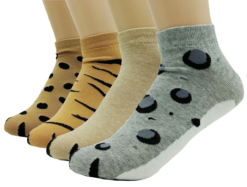 Women’s Cute Kitty Cat Socks with Paw Prints on Toes Novelty Ankle Socks