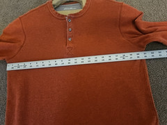 Eddie Bauer Mens Large Henley orange Ultrasoft long Sleeve pull on