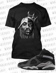 Biggie Pac Drip Sneaker J8 Tee Shirt Grey Stone 8XL Hip Sport Big and Tall Tee