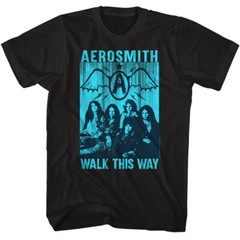 Aerosmith T-Shirt Mens Walk This Way World Tour Rock Band Metal Black