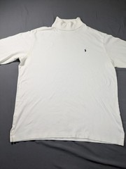 Vintage Polo Ralph Lauren Shirt Mens XL White Turtleneck Long Sleeve Made USA