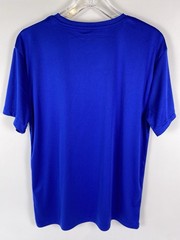 Adidas Men’s Blue Short Sleeve Performance Tee Size Med 100% Polyester Gray Logo