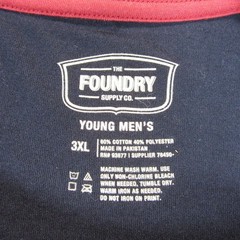 New Foundry Supply Co Mens T Shirt 3XL Black Red White Striped Cotton Polyester