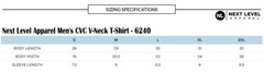 Next Level Apparel 6240 Mens 4.3 oz. CVC V-Neck Short Sleeve T-Shirt S-2XL
